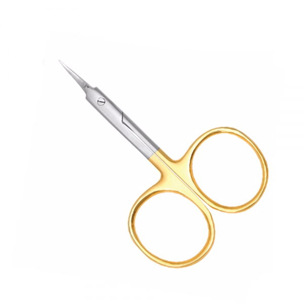 4-16.jpg Sharp Point Compact Gold Plated Finger handles Travel Size Cuticle Scissors – Lightweight, Portable Grooming Tool with Protective Cap